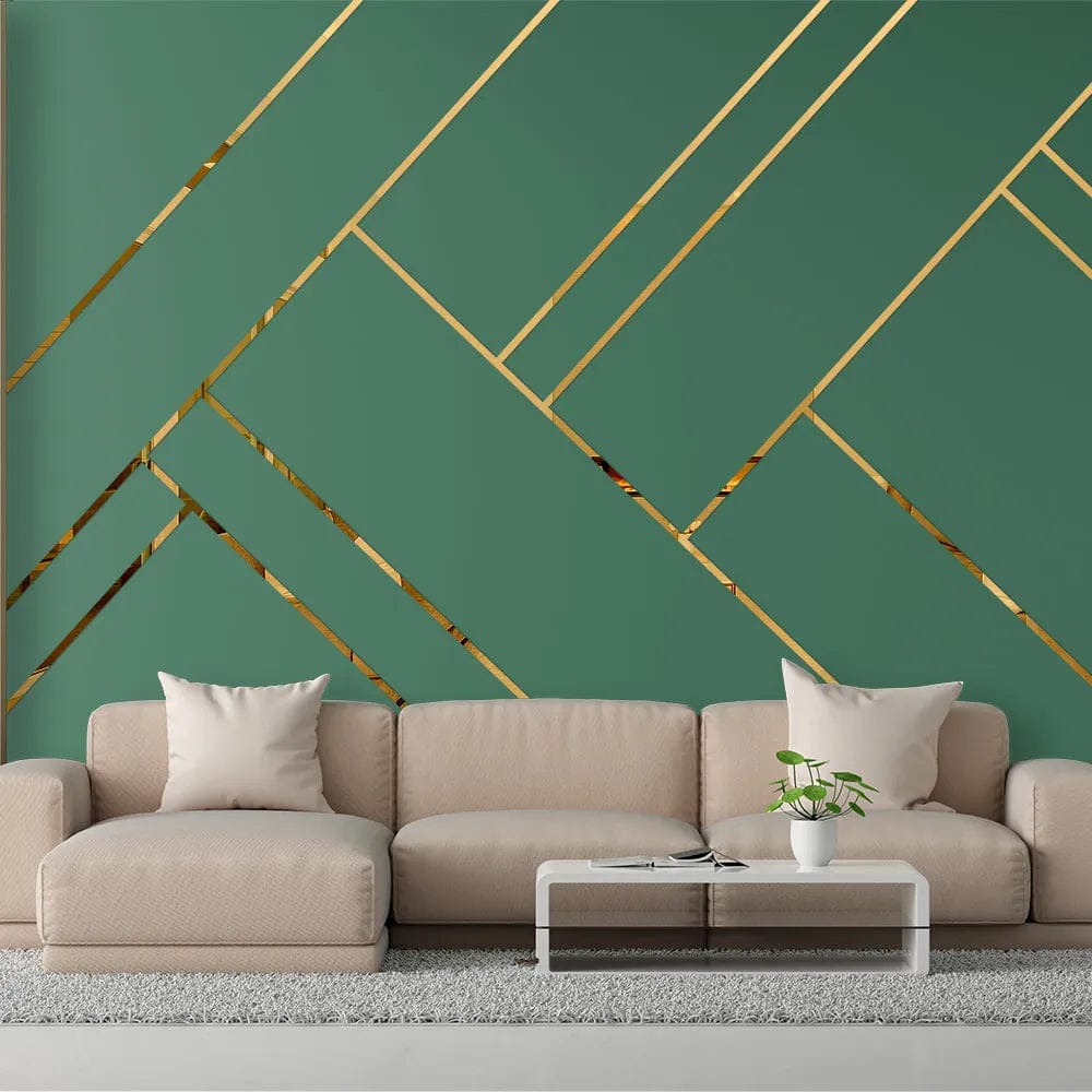 Acrylic Mirror Wall Stickers Golden Wall Strips Acrylic Mirror Wall Decor 8 Ft Size