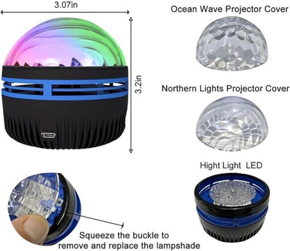Led Starry Galaxy Projector Night Light Rotating Star Moon Lamp