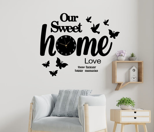 Our Sweet Home 3D Wooden Beautiful Home Wall Clock